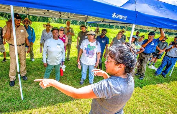 Kathleen Liang leads a training session at the Center for Environmental Farming Systems.