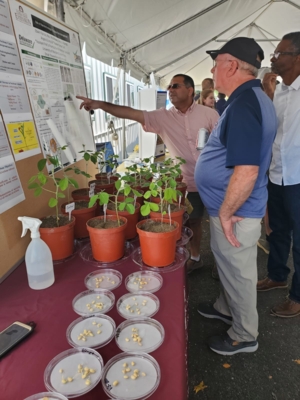 Dr. Naveen Kumar Dixit discusses salinity and soybeans at the annual Maryland Commodity Classic last summer.