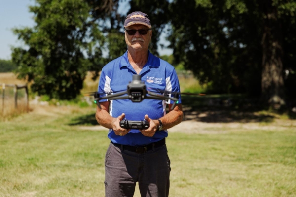 Tim Sexton demonstrates small drone flight.