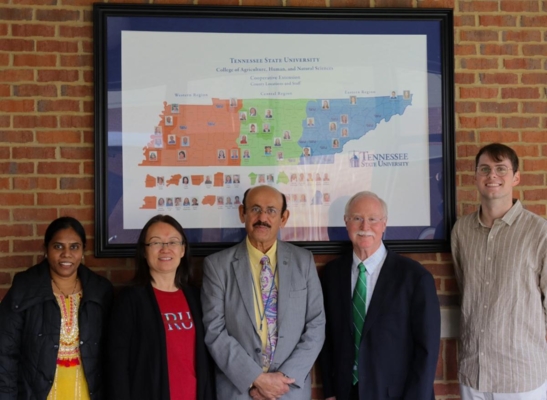 Members of the U.S. Heartland China Association pose with Tennessee State University Extension personnel.