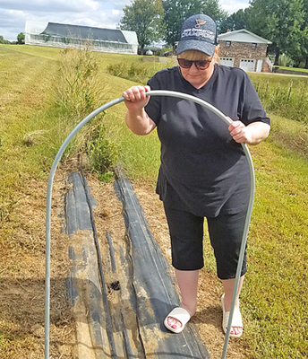 Farmer Kelly Wheeler begins installing mesotunnels on her farm.