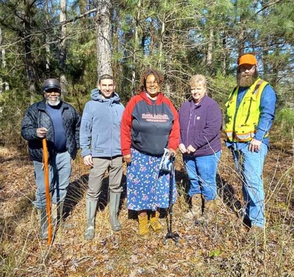 Keeping it in the Family Program and USDA Natural Resources Conservation Service staff meet with a landowner during a site visit.