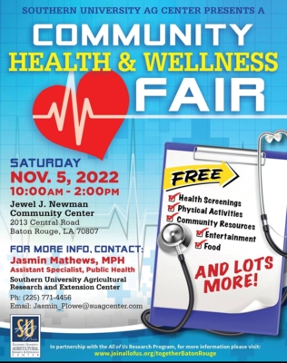 Community Health and Wellness Fair flyer.