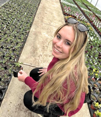 Hailey Saxton gardening.