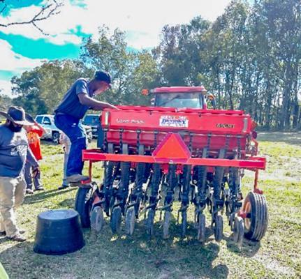 Person on tractor.