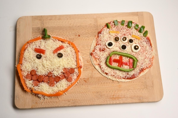 Homemade mini pizzas.